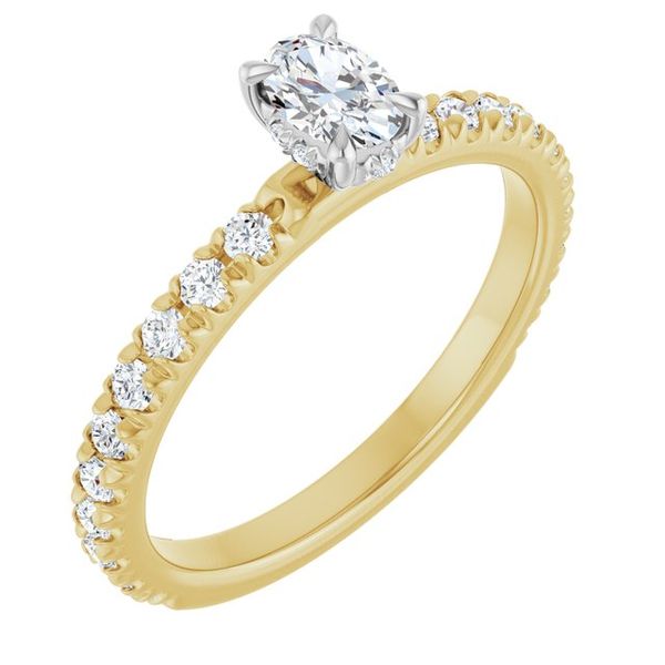 Claw-Prong Hidden Halo-Style Engagement Ring