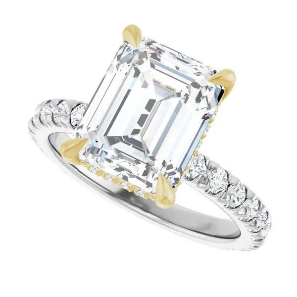 Claw-Prong Hidden Halo-Style Engagement Ring Image 5 Hudson Valley Goldsmith New Paltz, NY