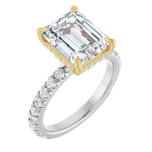 Claw-Prong Hidden Halo-Style Engagement Ring