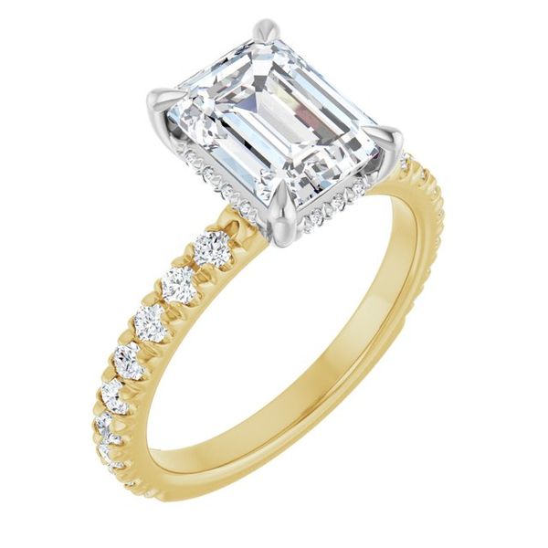 Claw-Prong Hidden Halo-Style Engagement Ring