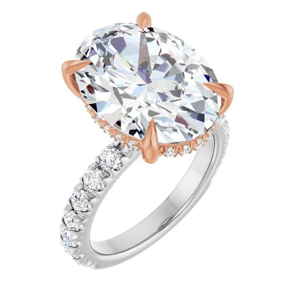 Claw-Prong Hidden Halo-Style Engagement Ring