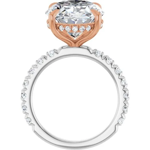 Claw-Prong Hidden Halo-Style Engagement Ring Image 2 Hudson Valley Goldsmith New Paltz, NY