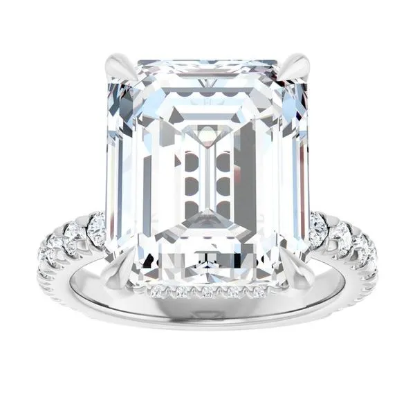 Claw-Prong Hidden Halo-Style Engagement Ring Image 3 Stuart Benjamin & Co. Jewelry Designs San Diego, CA