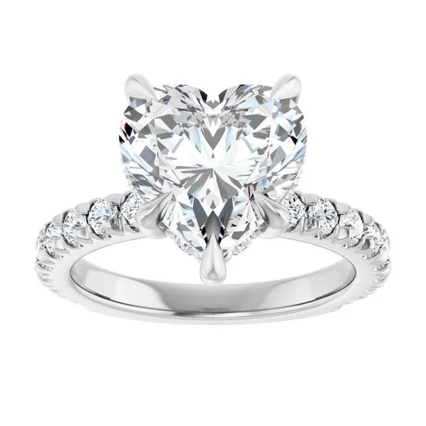 Claw-Prong Hidden Halo-Style Engagement Ring Image 3 Don's Jewelry & Design Washington, IA