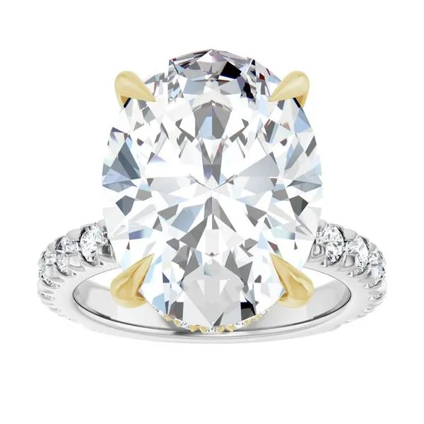 Claw-Prong Hidden Halo-Style Engagement Ring Image 3 J. West Jewelers Round Rock, TX