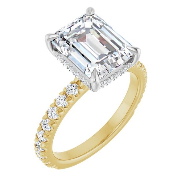 Claw-Prong Hidden Halo-Style Engagement Ring