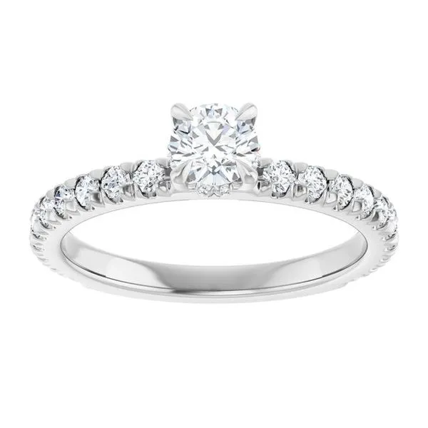 Claw-Prong Hidden Halo-Style Engagement Ring Image 3 Hudson Valley Goldsmith New Paltz, NY