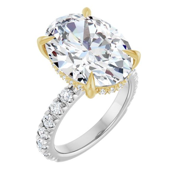 Claw-Prong Hidden Halo-Style Engagement Ring