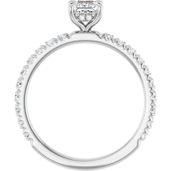 Claw-Prong Hidden Halo-Style Engagement Ring Image 2 Don's Jewelry & Design Washington, IA