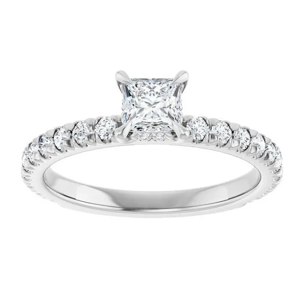 Claw-Prong Hidden Halo-Style Engagement Ring Image 3 Northwood Jewelers Northwood, OH