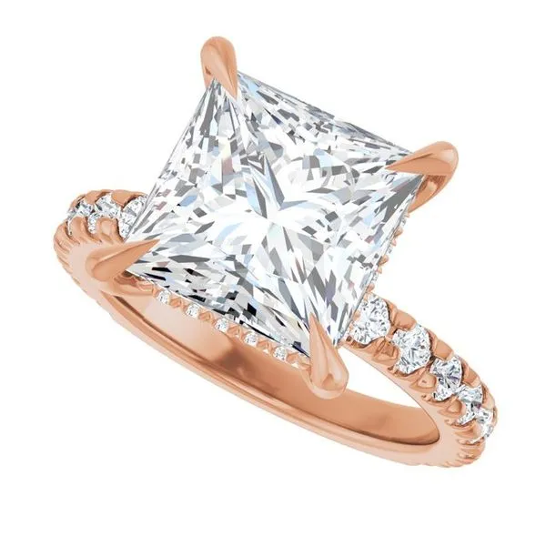 Claw-Prong Hidden Halo-Style Engagement Ring Image 5 J. West Jewelers Round Rock, TX