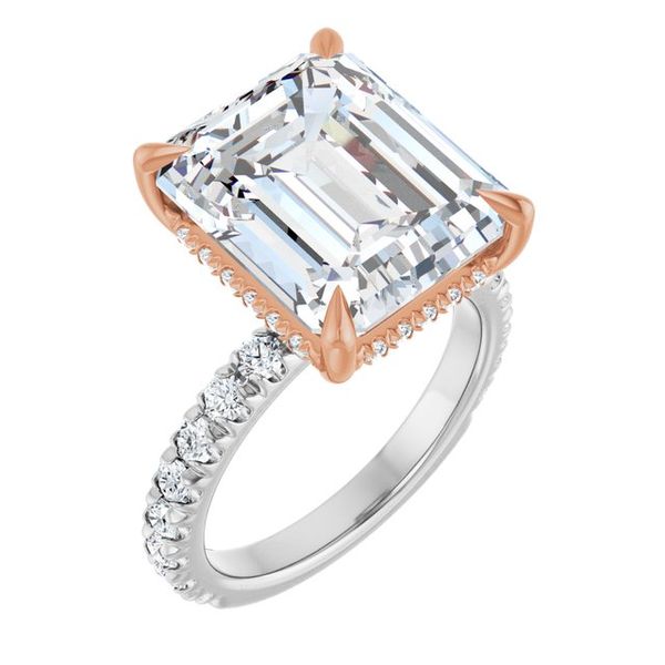 Claw-Prong Hidden Halo-Style Engagement Ring