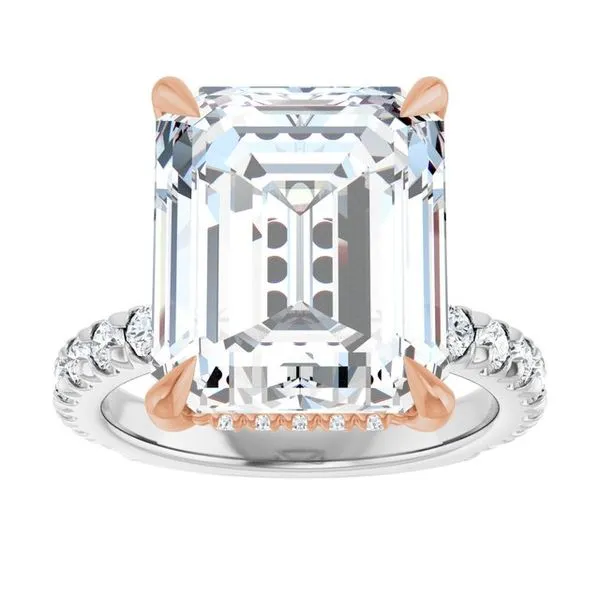 Claw-Prong Hidden Halo-Style Engagement Ring Image 3 JF Jones Jewelers Rochester, NY