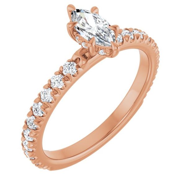 Claw-Prong Hidden Halo-Style Engagement Ring