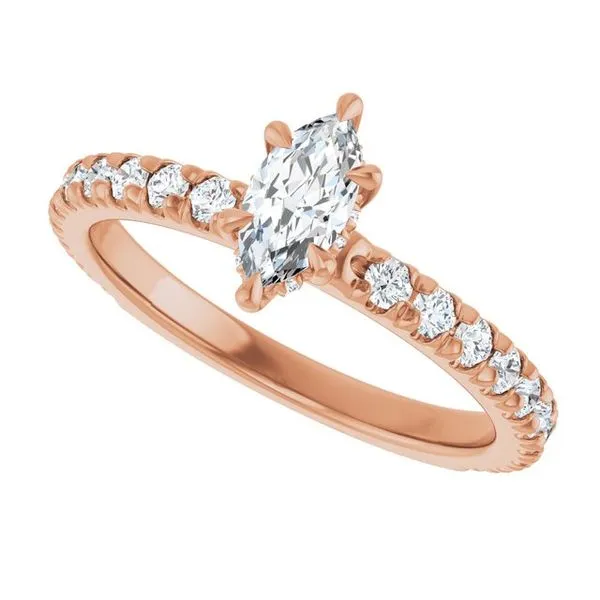 Claw-Prong Hidden Halo-Style Engagement Ring Image 5 Hudson Valley Goldsmith New Paltz, NY