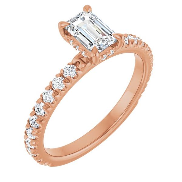 Claw-Prong Hidden Halo-Style Engagement Ring