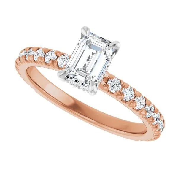 Claw-Prong Hidden Halo-Style Engagement Ring Image 5 Hudson Valley Goldsmith New Paltz, NY