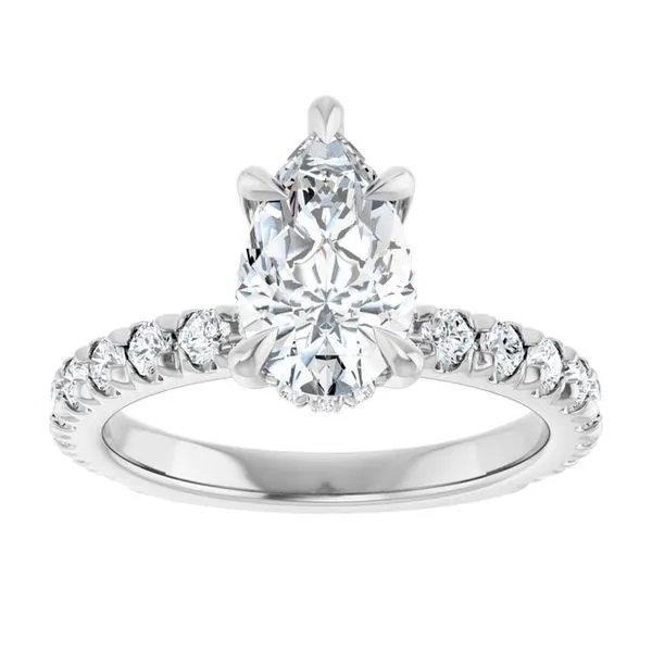 Claw-Prong Hidden Halo-Style Engagement Ring Image 3 Hudson Valley Goldsmith New Paltz, NY