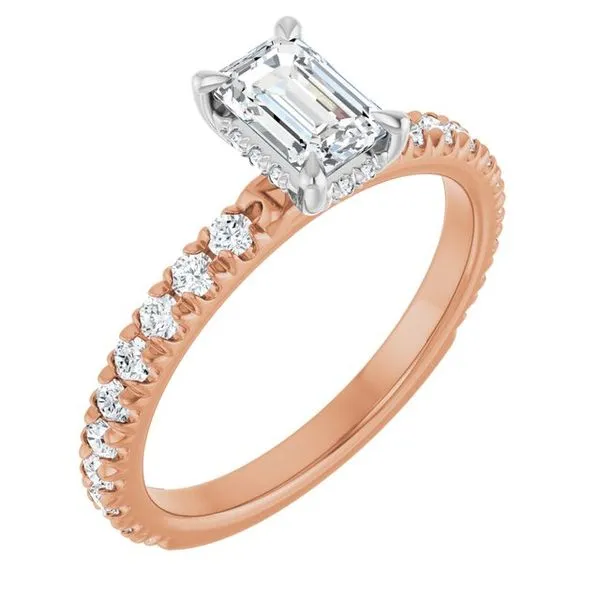 Claw-Prong Hidden Halo-Style Engagement Ring J. West Jewelers Round Rock, TX