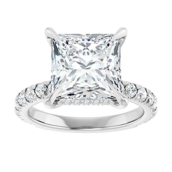 Claw-Prong Hidden Halo-Style Engagement Ring Image 3 JF Jones Jewelers Rochester, NY