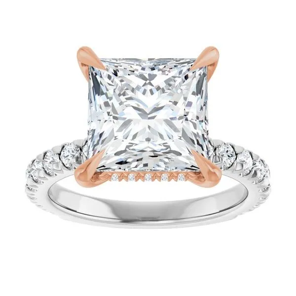 Claw-Prong Hidden Halo-Style Engagement Ring Image 3 Hudson Valley Goldsmith New Paltz, NY