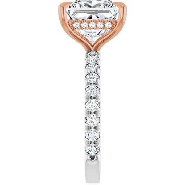 Claw-Prong Hidden Halo-Style Engagement Ring Image 4 Hudson Valley Goldsmith New Paltz, NY