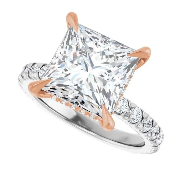 Claw-Prong Hidden Halo-Style Engagement Ring Image 5 Hudson Valley Goldsmith New Paltz, NY