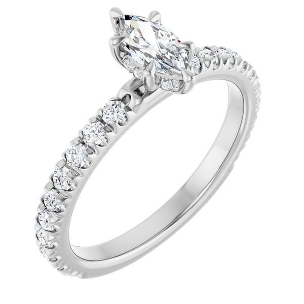 Claw-Prong Hidden Halo-Style Engagement Ring