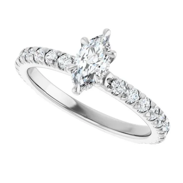 Claw-Prong Hidden Halo-Style Engagement Ring Image 5 Hudson Valley Goldsmith New Paltz, NY