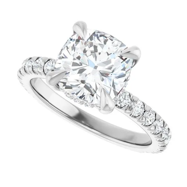 Claw-Prong Hidden Halo-Style Engagement Ring Image 5 JF Jones Jewelers Rochester, NY