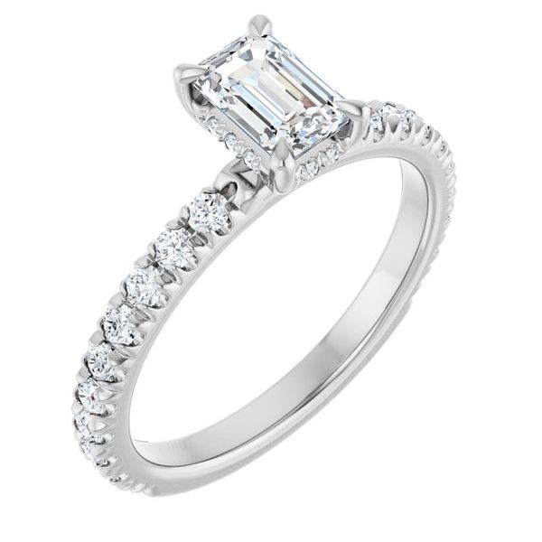 Claw-Prong Hidden Halo-Style Engagement Ring