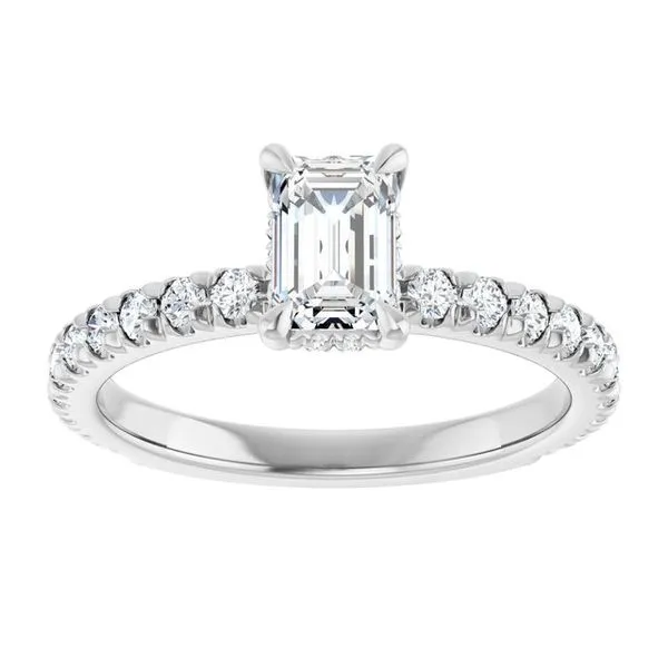 Claw-Prong Hidden Halo-Style Engagement Ring Image 3 Natale Jewelers Sewell, NJ