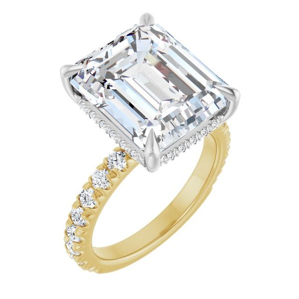 Claw-Prong Hidden Halo-Style Engagement Ring