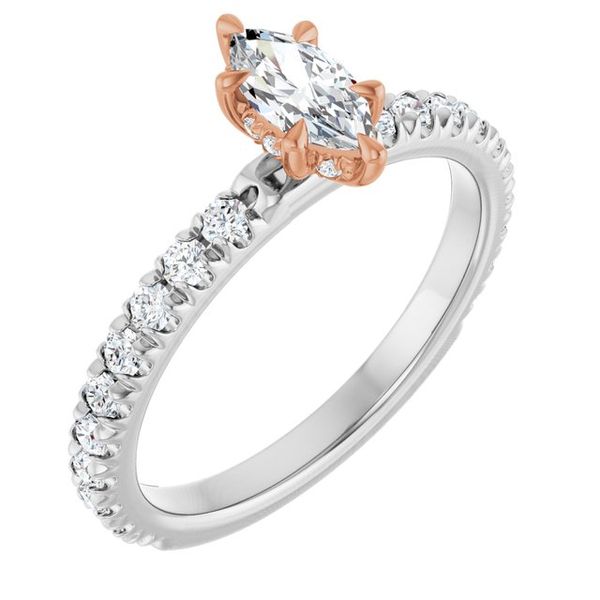 Claw-Prong Hidden Halo-Style Engagement Ring