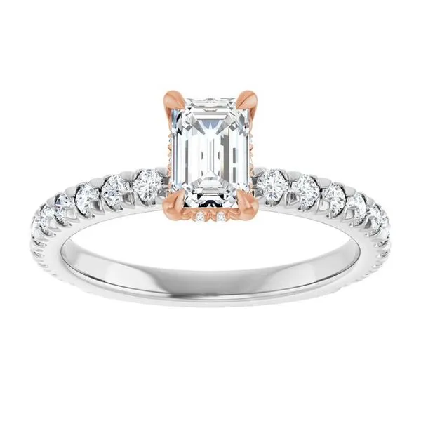 Claw-Prong Hidden Halo-Style Engagement Ring Image 3 Michael Szwed Jewelers Longmeadow, MA