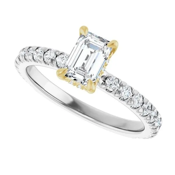 Claw-Prong Hidden Halo-Style Engagement Ring Image 5 J. West Jewelers Round Rock, TX