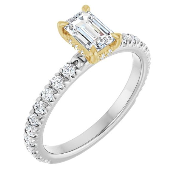 Claw-Prong Hidden Halo-Style Engagement Ring