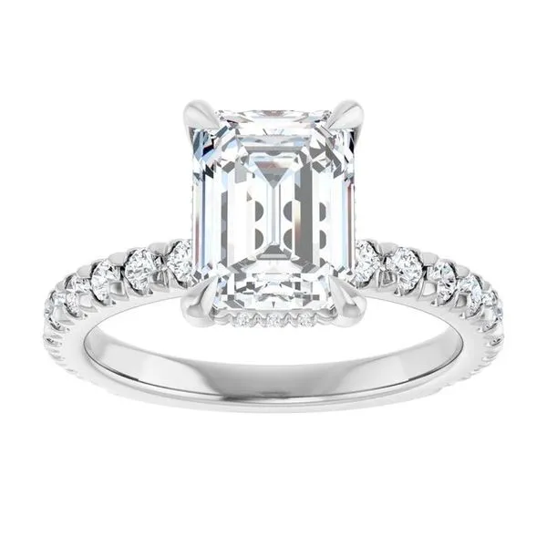 Claw-Prong Hidden Halo-Style Engagement Ring Image 3 Don's Jewelry & Design Washington, IA