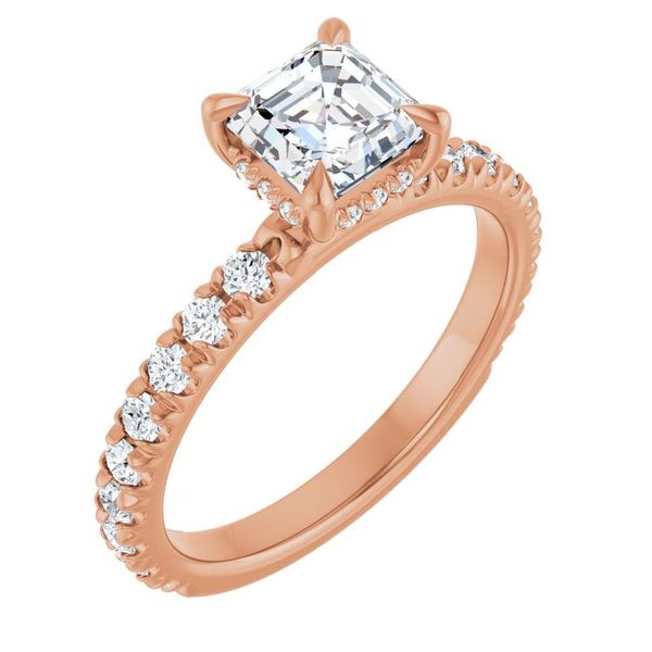Claw-Prong Hidden Halo-Style Engagement Ring