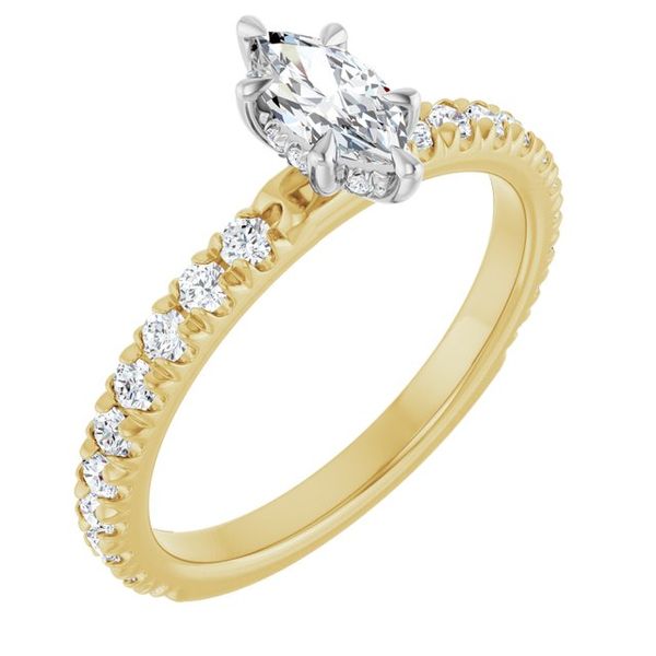 Claw-Prong Hidden Halo-Style Engagement Ring