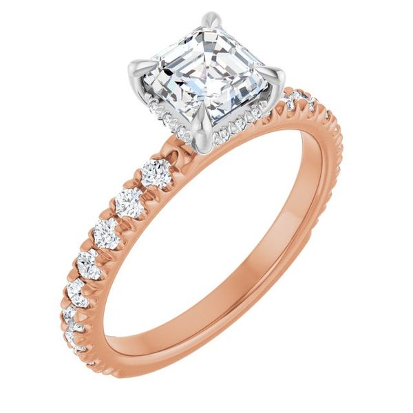 Claw-Prong Hidden Halo-Style Engagement Ring