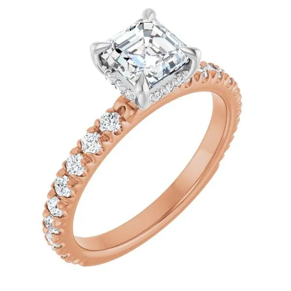 Claw-Prong Hidden Halo-Style Engagement Ring JF Jones Jewelers Rochester, NY
