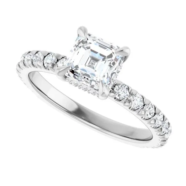 Claw-Prong Hidden Halo-Style Engagement Ring Image 5 Clater Jewelers Louisville, KY