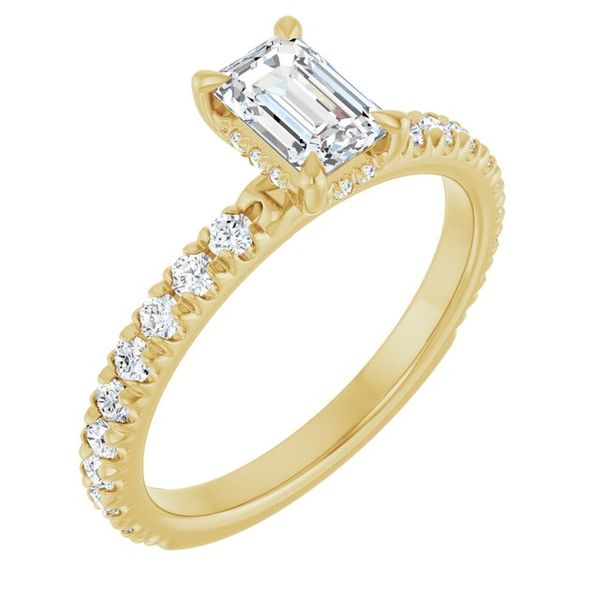 Claw-Prong Hidden Halo-Style Engagement Ring