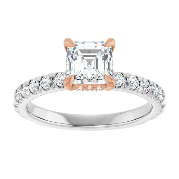 Claw-Prong Hidden Halo-Style Engagement Ring Image 3 JF Jones Jewelers Rochester, NY