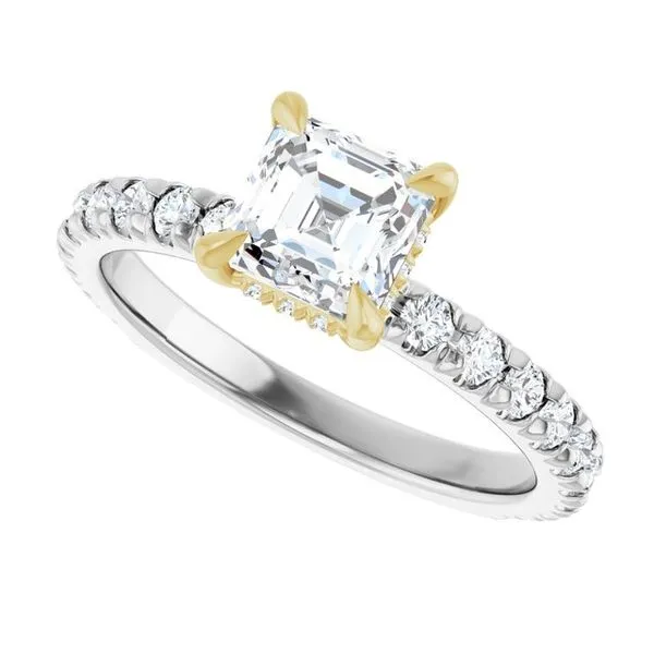 Claw-Prong Hidden Halo-Style Engagement Ring Image 5 J. West Jewelers Round Rock, TX
