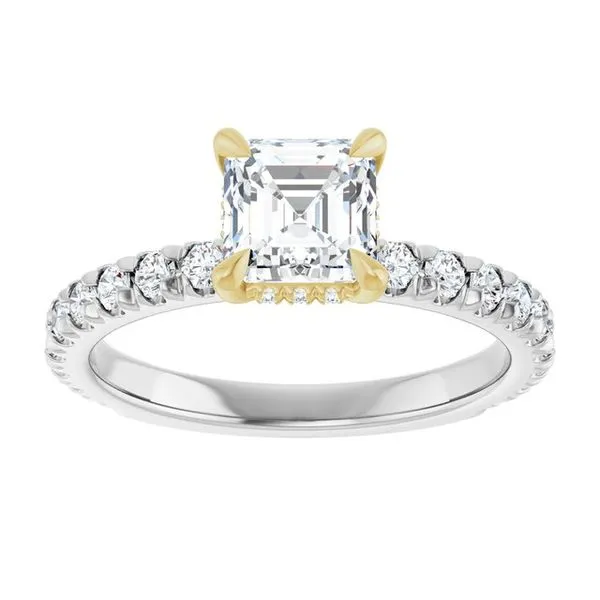 Claw-Prong Hidden Halo-Style Engagement Ring Image 3 Michael Szwed Jewelers Longmeadow, MA