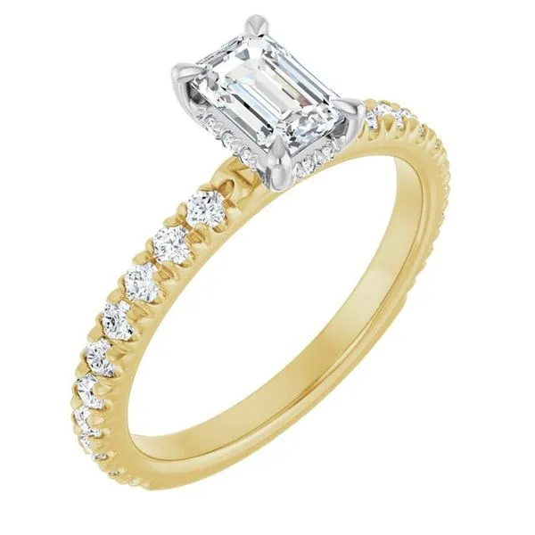 Claw-Prong Hidden Halo-Style Engagement Ring