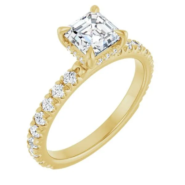 Claw-Prong Hidden Halo-Style Engagement Ring