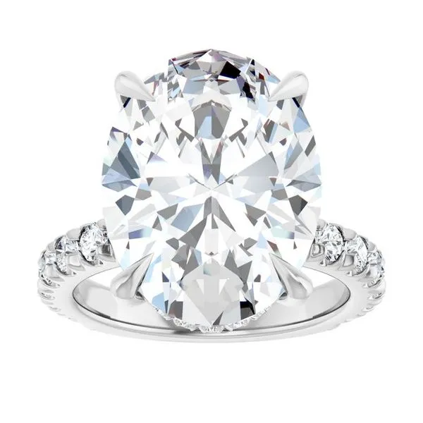 Claw-Prong Hidden Halo-Style Engagement Ring Image 3 Northwood Jewelers Northwood, OH